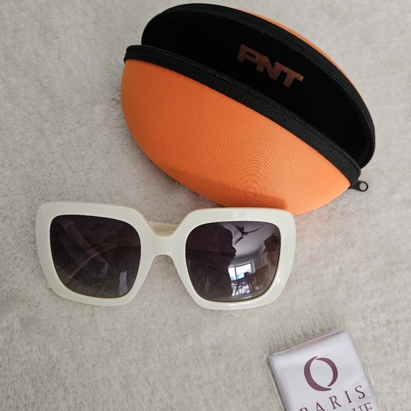 PNT Accessories - NEW PNT Sunglasses Square Ivory Geometric Chunky 70s Neutral Oversized White